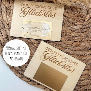 Rubbellos Wunschtext | Dein Glückslos | Rubbellos personalisiert | Holz-Rubbellos | Schwangerschaft verkünden | Geschenk Papa | Oma | Opa