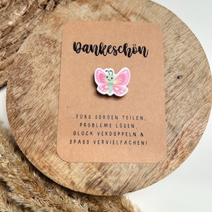 Pocket Produkt Dankeschön | Abschlussgeschenk | Schulschluss | Abschied | Kindergarten | Glücksbringer | Radiergummi | Schmetterling