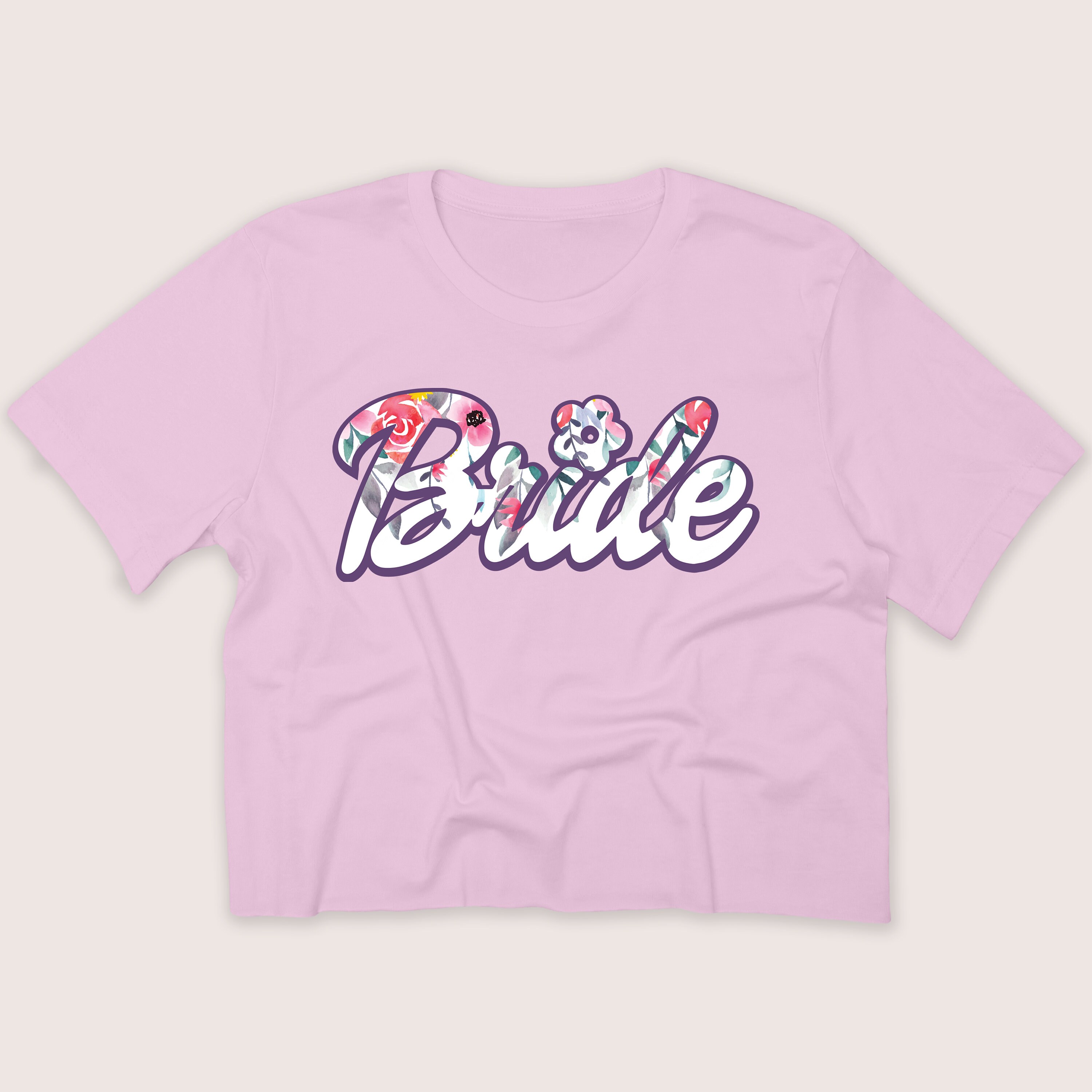 Cursive Doll Logo Bride Cropped Vintage Tee, Purple Flower, Spring ...