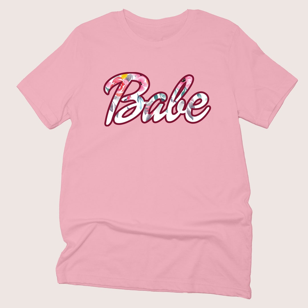 Cursive Doll Logo Babe Vintage T-shirt, Pink Flower, Spring Vintage T ...