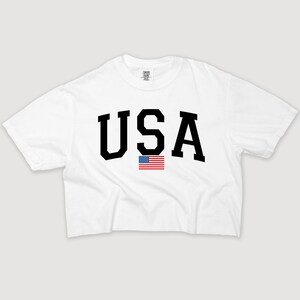 USA Flag 4th of July Crop Shirt, USA Patriotic, Independence Day Cropped Tee, 4th of July Vintage Tee, 4th of July Tshirt, USA Cropped Tee