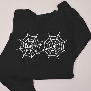 Spiderweb Chest Sweatshirt, Halloween Crewneck, Spooky Halloween Shirt, Fall Design, Halloween Apparel, Spider Web Shirt, Halloween Shirt