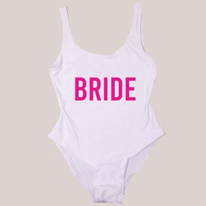 Bride Boxy One Piece Swimsuit, Boxy Script, One Piece Swimsuit, Swimwear, Bach Party Swimsuit, Bachelorette Party, Bride Swimsuit, Bride