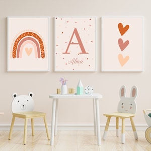 Set mit 3 Kinderzimmerpostern | Kinderzimmer | Babyzimmerdekoration | Geschenk