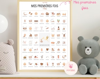 Poster „Meine ersten Male“ | Stempelposter | Poster mit Babydaten | Babys erste Male | Babyzimmerdeko | Geschenk zur Babyparty