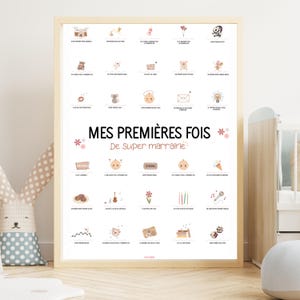 Poster „Meine ersten Male als Super-Patin“ | Poster zur Ankündigung der Patentante l Geschenkidee für die Patentante l Posterhalter l Bedruckbares Poster