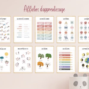 LOT 10 French Learning Posters | Customizable I Pedagogical sheets to print | Learning Posters
