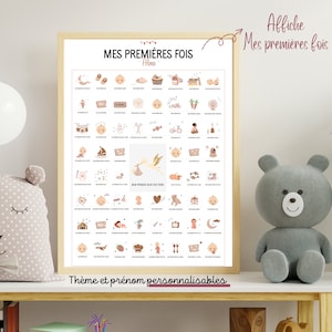 Affiche Mes premières fois bébé A3 30x40 cm Décoration murale