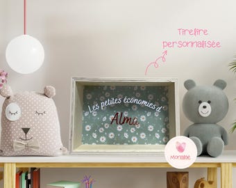 Personalized piggy bank I first name piggy bank I wooden piggy bank I baby piggy bank I child's piggy bank I decoration I child's room I birth gift