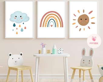 Set of 3 children's room posters | Children's room | Baby room decoration | Gift