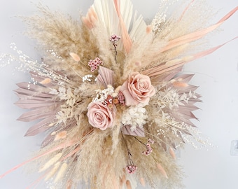 Blush Pampas Flower Wall Decor: Neutral Wedding Arch Flowers