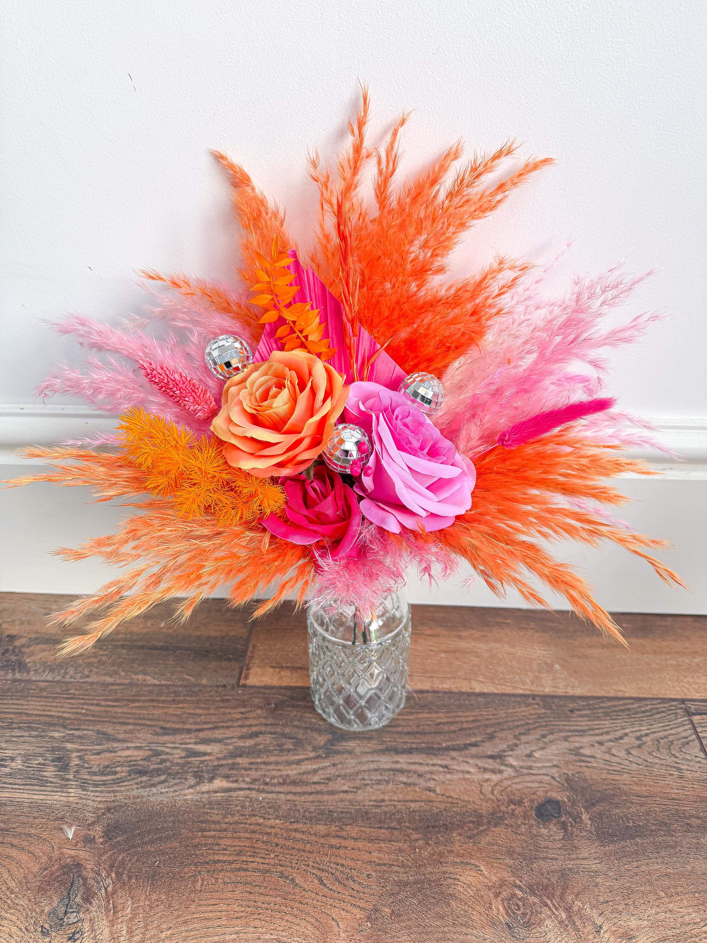 Pink and orange centerpieces