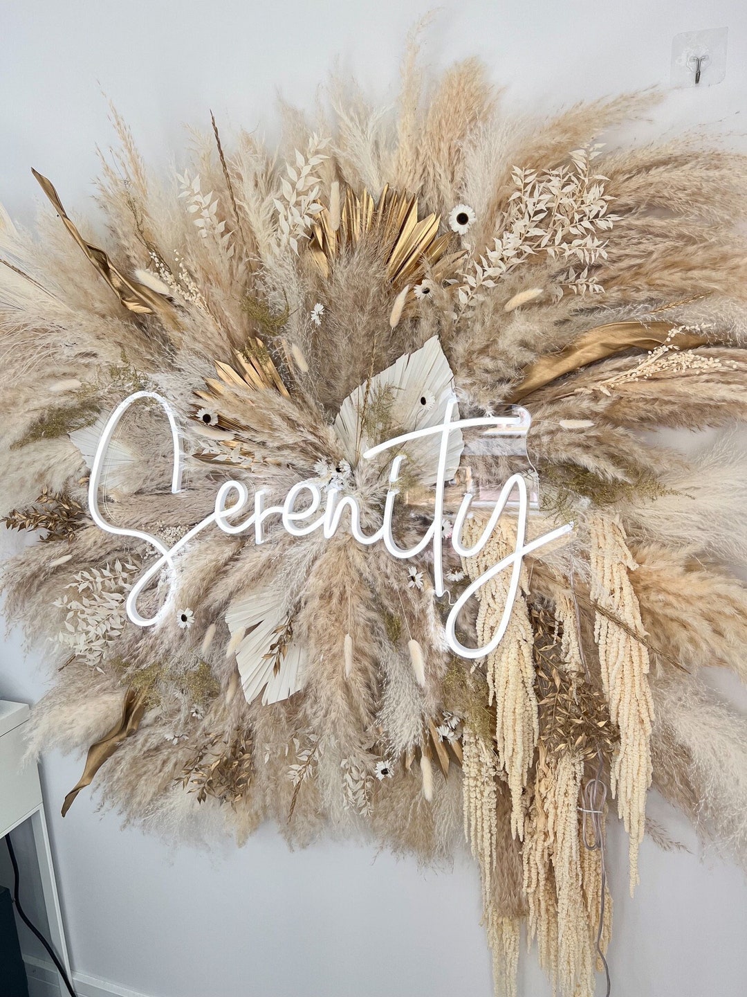 Pampas and Neon Install Boho Decoration Salon Installation Etsy UK