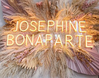 Pampas and Neon Sign: Bespoke Salon Wedding Flower Decor
