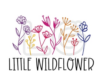 Little Wildflower svg, png, dxf | Baby Onesie svg | Flower Design svg, png, dxf