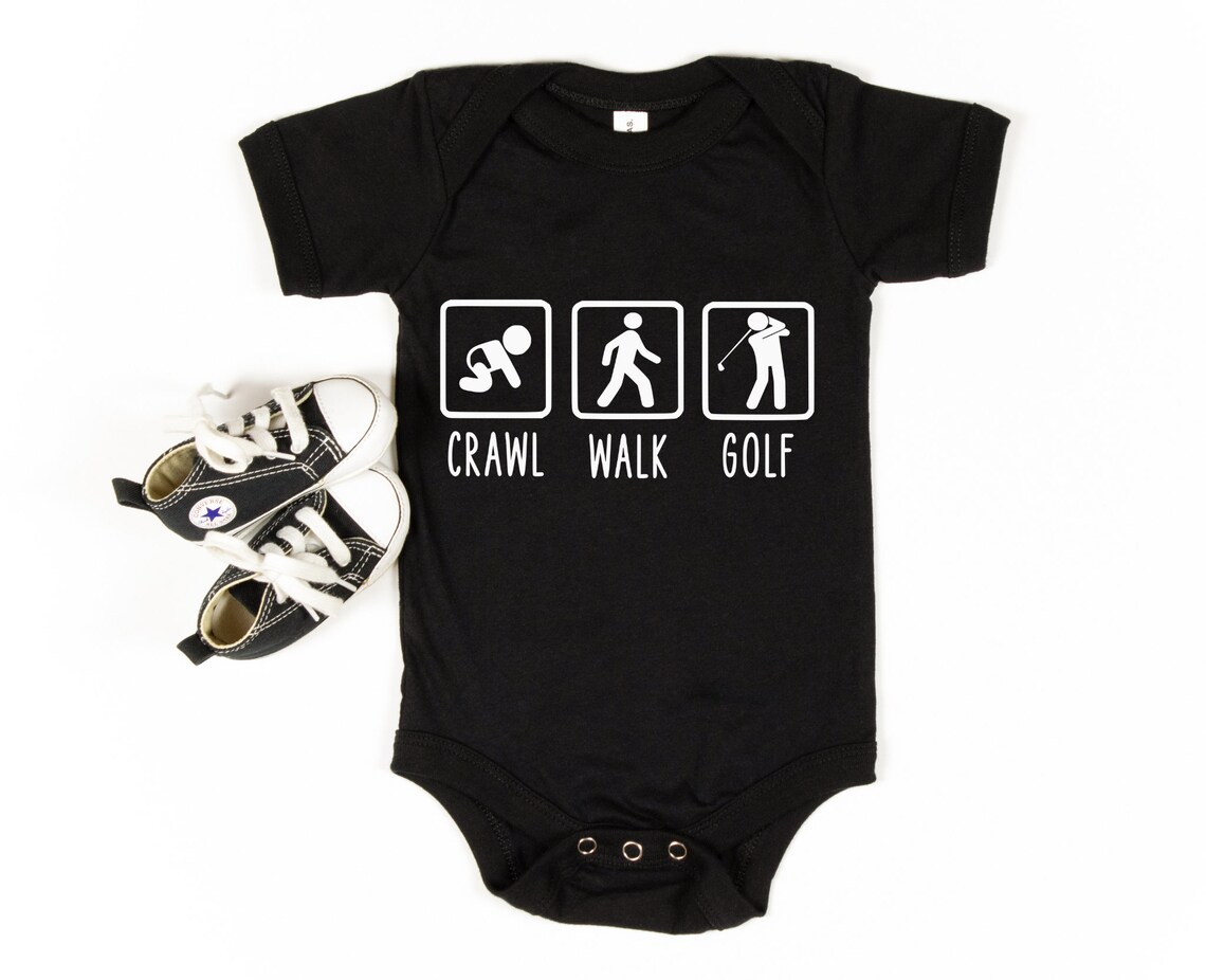 Crawl Walk Golf Baby Onesie Svg, Png, Dxf Baby Sport Onesie Baby Onesie