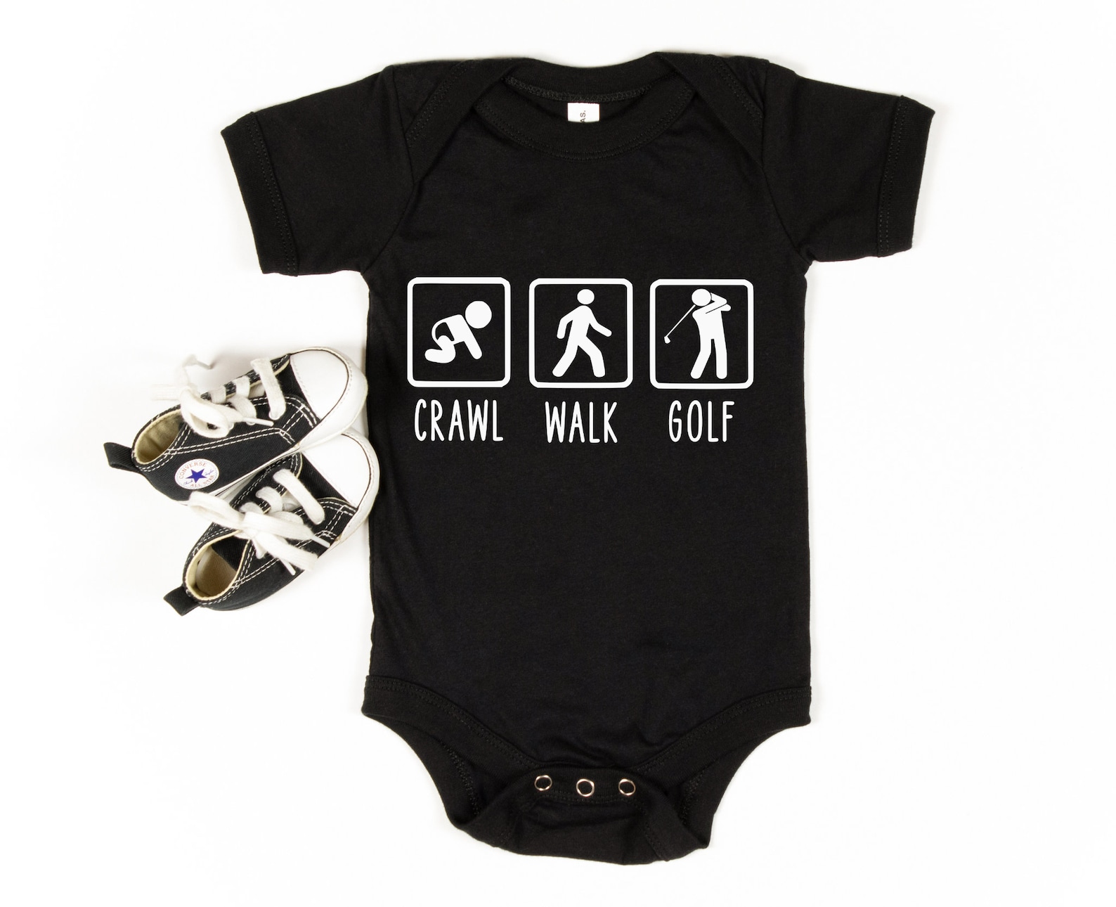 Crawl Walk Golf Baby Onesie Svg, Png, Dxf Baby Sport Onesie Baby Onesie