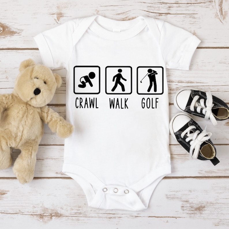 Crawl Walk Golf Baby Onesie Svg, Png, Dxf Baby Sport Onesie Baby Onesie Funny Baby Onesie Golf