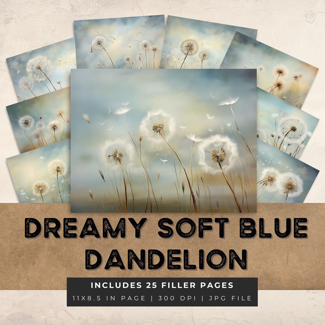 Dandelion Junk Journal Paper Flower Junk Journal Kit Printable Pages ...