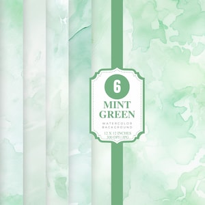 Watercolor Digital Paper bundle | mint green Background | Pastel Watercolor Background | Commercial Use | Watercolor splash JPG | wedding
