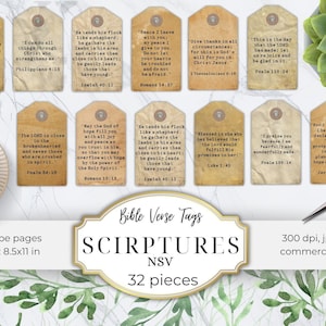 Plain Bible Verse Tag Religion religious scriptures NSV Bible Word Scraps Printable Junk Journal Ephemera Vintage Fussy Cut Instant Download