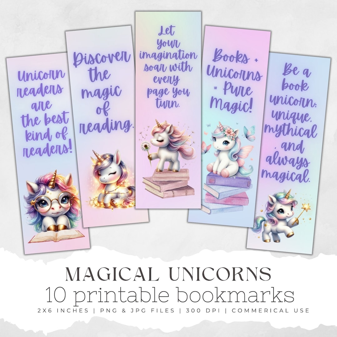 Printable Unicorn Bookmarks Unicorn Gifts Printable Unicorn Unicorn ...