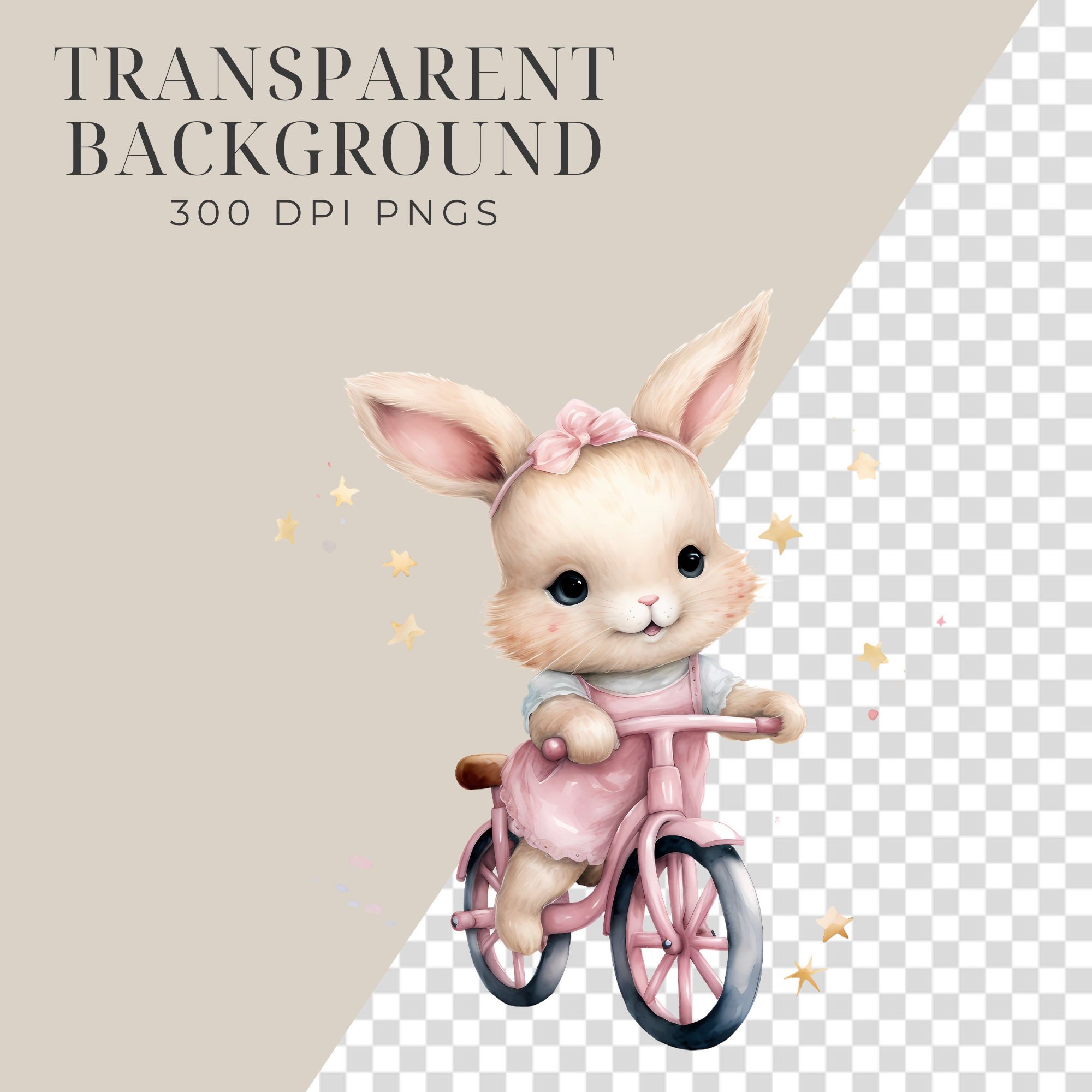 75 Cute Pink Watercolor Bunny Clipart Bundle Baby Shower Baby Bunny ...