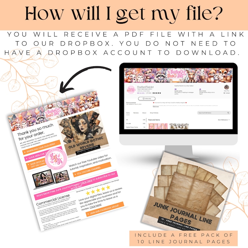 Christmas Junk Journal Kit Peppermint Candy Cane Digital Scrapbook