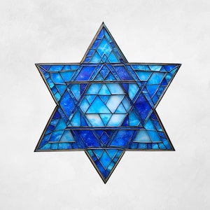 Clipart étoile juive vitrail, menorah, dreidel, bougies de Hanoucca, illustrations étoile de David, téléchargement immédiat pour usage commercial