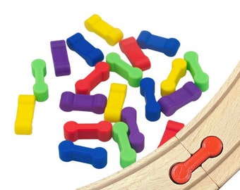 20-Pack Dog Bone Connectors For Wooden Train Track
