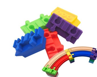 Dual Connectors For Mainline Style Railway | Brio Compatible | Track Adapters | Track Accessory|Track Extensions | Gifts for Grandson|Thomas