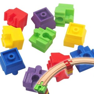 10-Pack Single Connectors For Wooden Train Track Railway | Track Adapters | Track Accessory | Track Extensions | Gifts for Grandson | Thomas