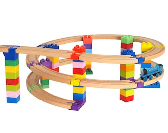 Spiral Mountain 80pc| Brio Compatible |Thomas Track |Train Track Adapters|Wooden Track Accessories |IKEA Track Extensions|Gifts for Grandson