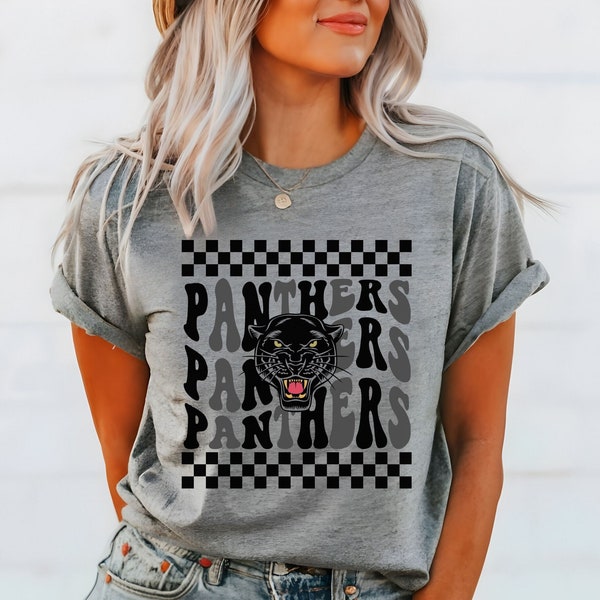 Panthers Shirt, Panthers Mascot Team T Shirt, Panthers School Pride, Retro School Spirit, Mom Tee, Teacher Tshirt, Cute Go Panthers T-Shirt