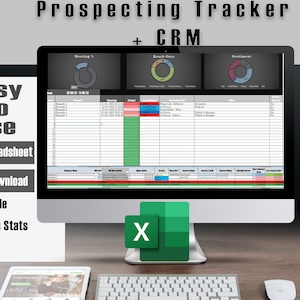 Sales Prospecting Spreadsheet - Gray - Track and manage your prospecting leads