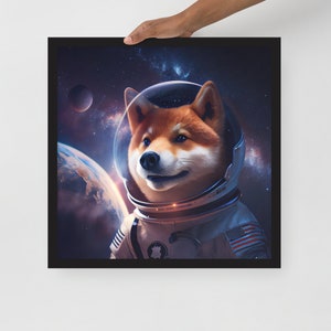Shiba Inu in Space - Framed poster