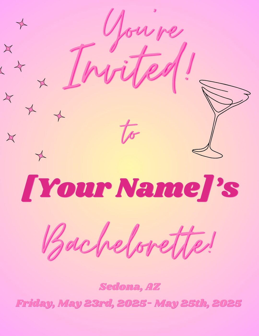 Customizable Bachelorette Invitation Template, Party Invitation ...
