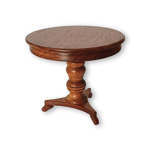 Round Chippendale Table Scale 1:12 Mahogany Wood Coffee Table Living Room Table Kitchen Table Dining Table