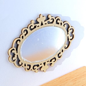 Mirror scale 1:12 to paint yourself - wall mirror, make-up mirror, vanity mirror, dollhouse furniture