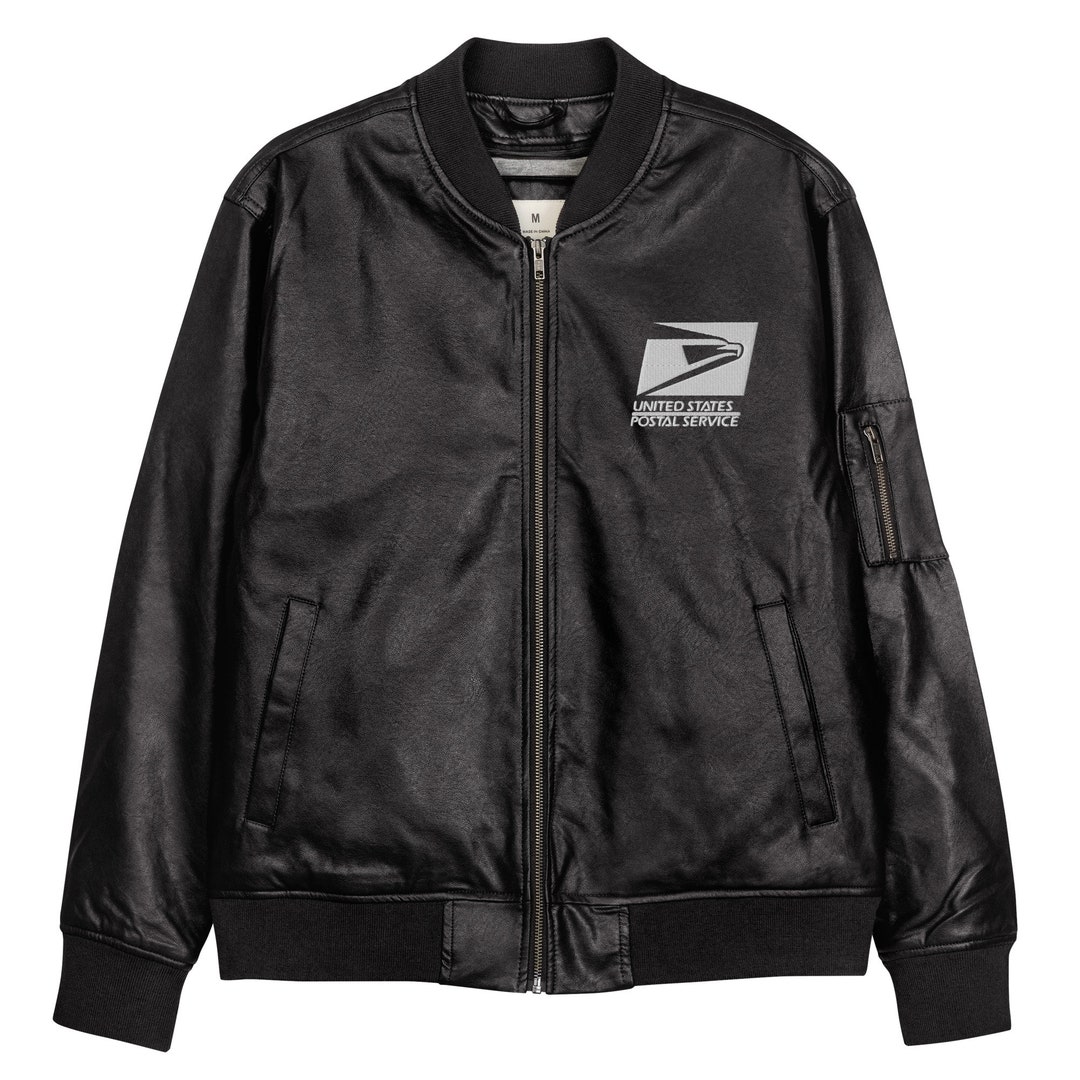 USPS Postal Worker Leather Bomber Jacket for Mail Delivery Etsy