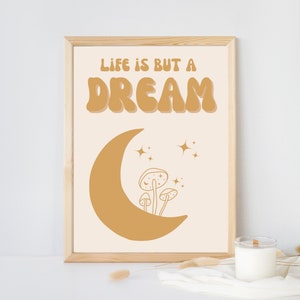 Life is But A Dream Magic Mushroom Poster| Digital Download | Mushroom decor, art print, Fungi Art Print, Mushroom Decor, Nature Wall Art,