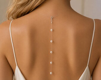 Dainty Floating Illusion Pearl Clip-on Backdrop Attachment for a Necklace