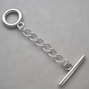 ネックレス、ブレスレット、アンクレット用の小さな丸型Tバー留め金延長チェーン、チェーン延長器、シルバーメッキチェーンエクステンダー