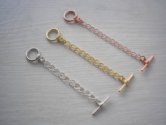 Necklace Extension, Small Round Toggle Clasp Extension Chain for a Necklace  or Bracelet, Chain Lengthener, Chain Extender 