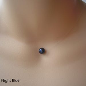 Enkelt flytande illusionspärlhalsband, Lapis, Drömsk, Ljus mörkblå, Pastell, Marinblå, Turkos, Edengrön Jade Neon Scarabaeus Iridescent