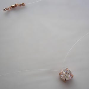 Top Quality Single Crystal Necklace on Invisible Cord to give the illusion of floating