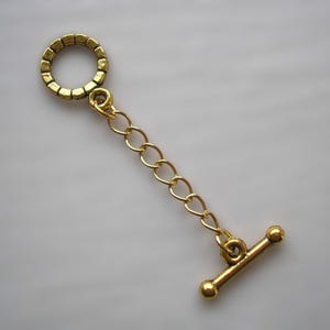 ネックレスやブレスレット用の小型丸型ゴールドトグルクラスプ延長チェーン、チェーン延長器、チェーンエクステンダー、ゴールドメッキステンレススチール