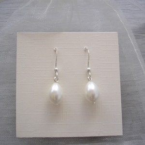 Simple Little Teardrop Pearl Earrings for Women and Girls