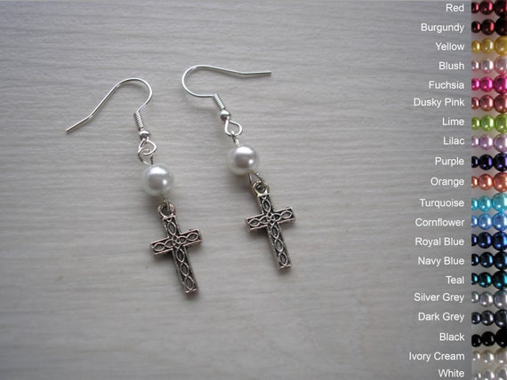 Dainty Cross Earrings Holy Cross Christian Jewellery for Church
