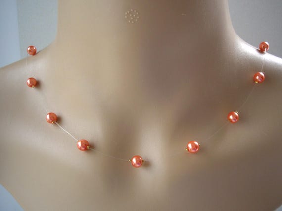 Bright coral necklace discount